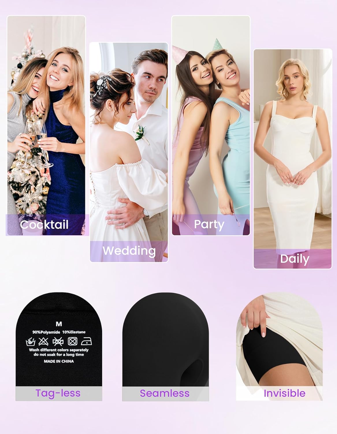 Shapewear Tummy Control Shorts for Women, 5-IN-1 Body Shaper High Waisted Girdle Boyshort Slip Short for under Dresses
