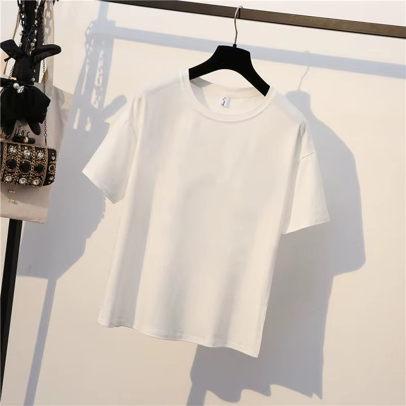 Knitted T Shirt for Women Summer Flower Embroidery Designer Luxury Clothes Slim Tops Women'S Short Fashion Short Sleeve T-Shirt