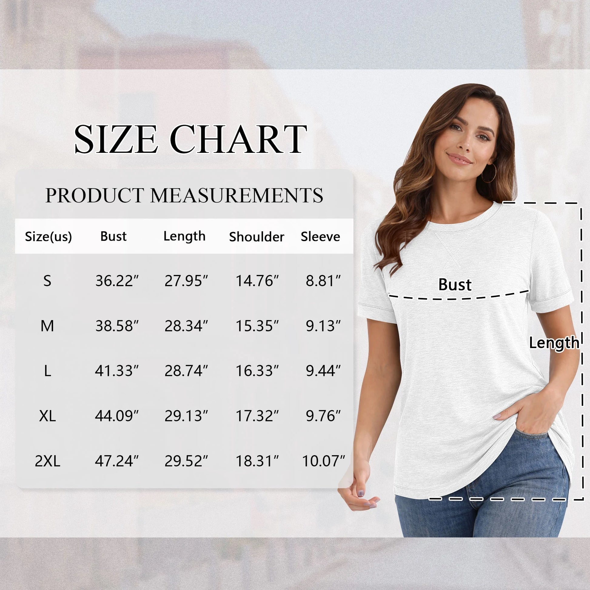 Summer Short Sleeve T-Shirts for Women Fashion Trendy Loose Cute Tunic Casual Crew Neck Tops White Blouse Size L