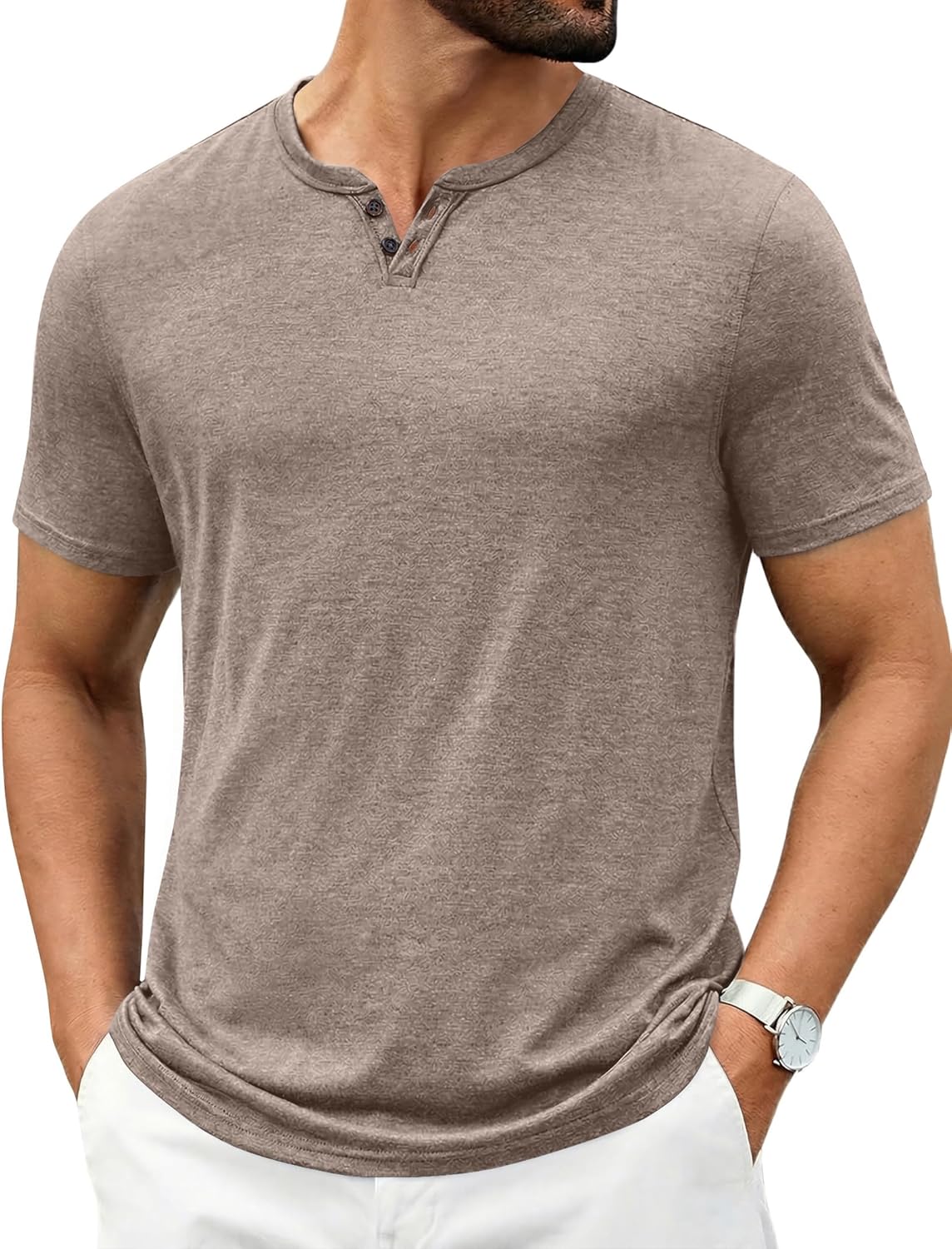Men'S T Shirts Short Sleeve Casual V Neck T-Shirt Soft Notch Neck Tee Classic Plain Shirts